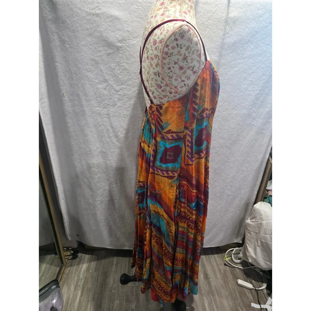 Free People Sahara Desert Maxi Western Cowgirl Boho Handkerchief Hem Retro Indie - Picture 4 of 7
